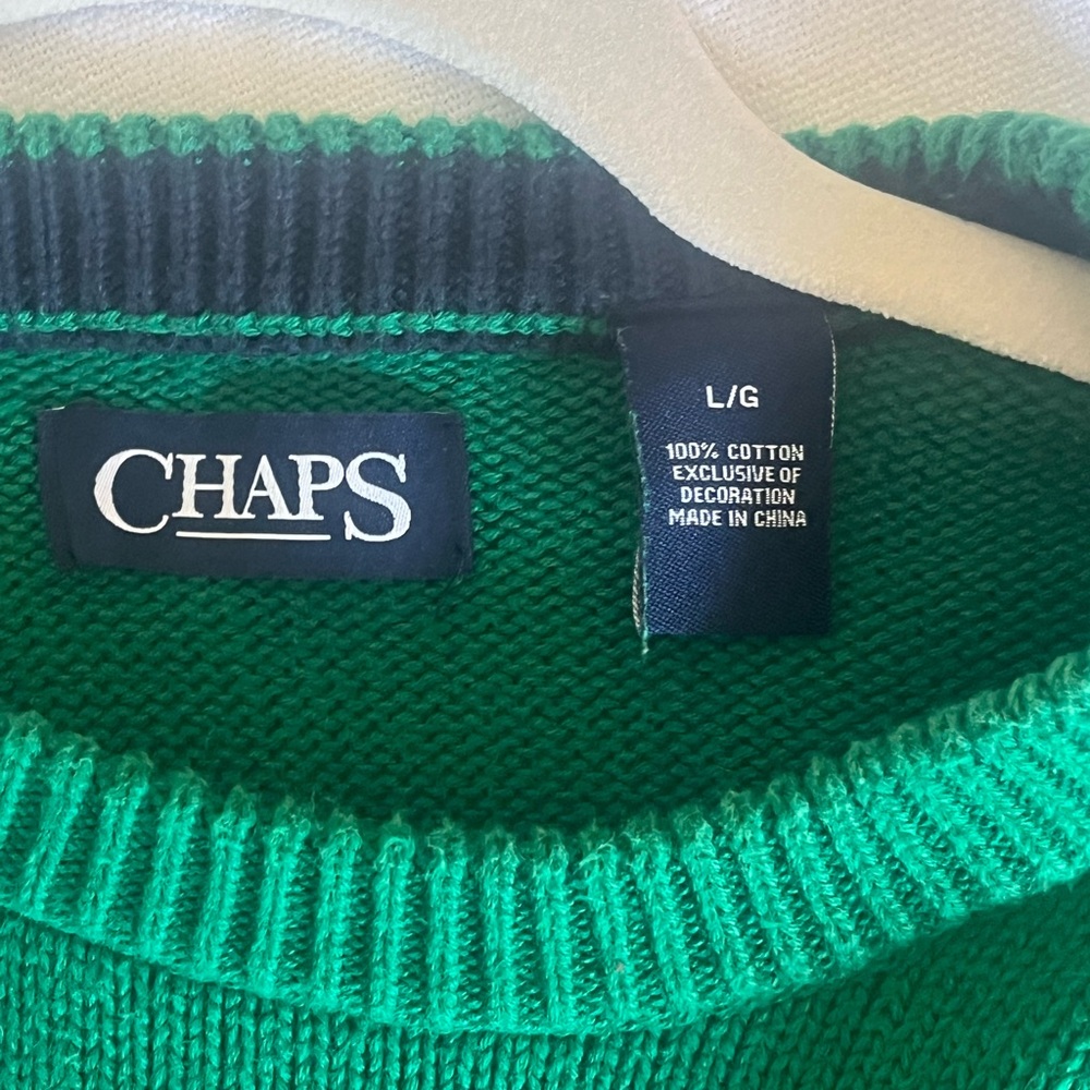 Chaps Vibrant Green Crewneck Sweater - Picture 4 of 4